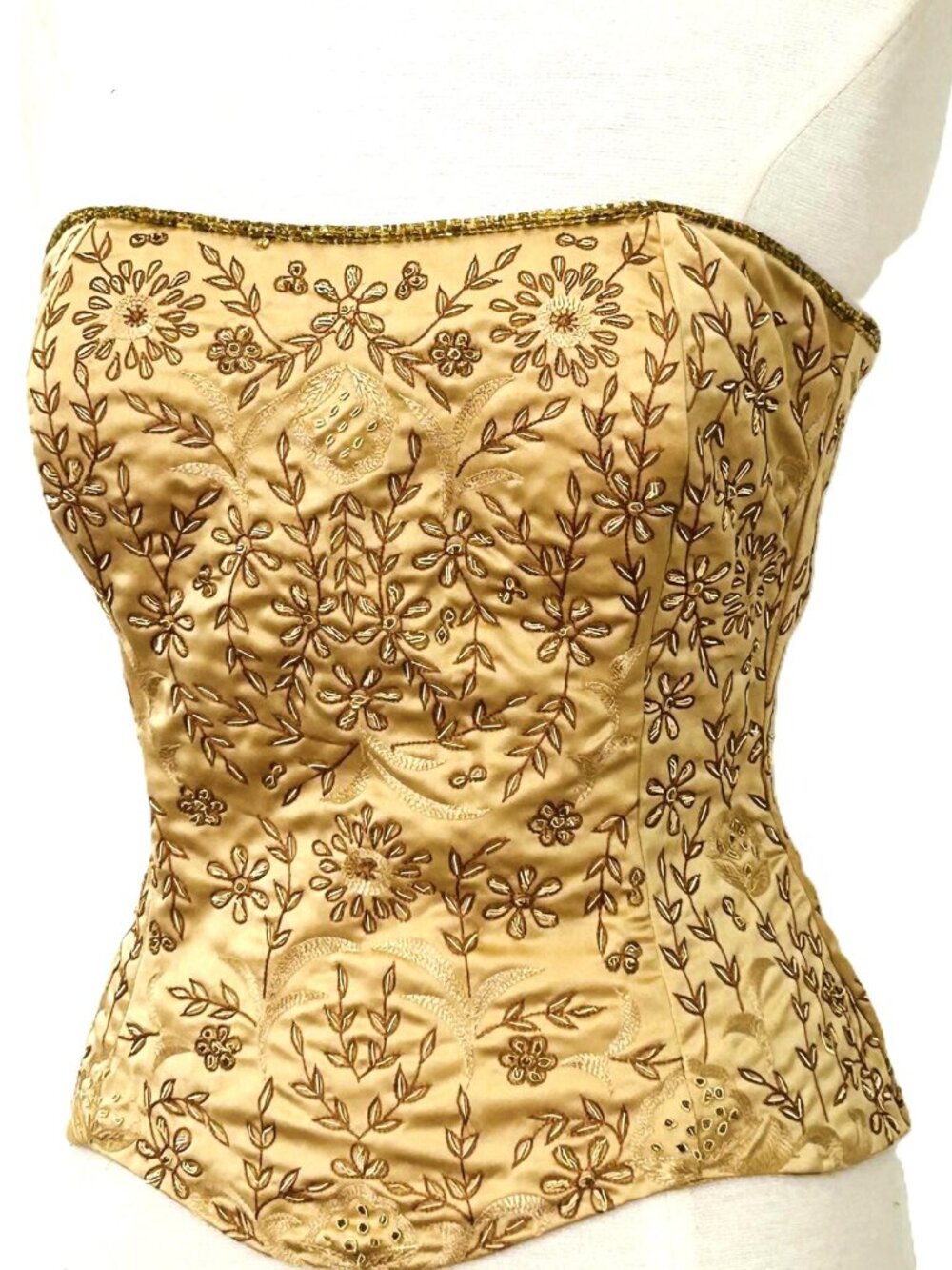JASDEE Vintage Bustier Corset Hand Work Beading On Satin Style F3104